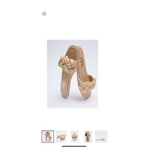 NWT Zara raffia woven flats